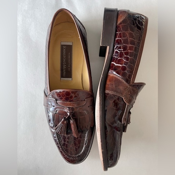 Johnston & Murphy Italian Leather Mens Dress Shoes with Tassel size 9.5 - Picture 4 of 9